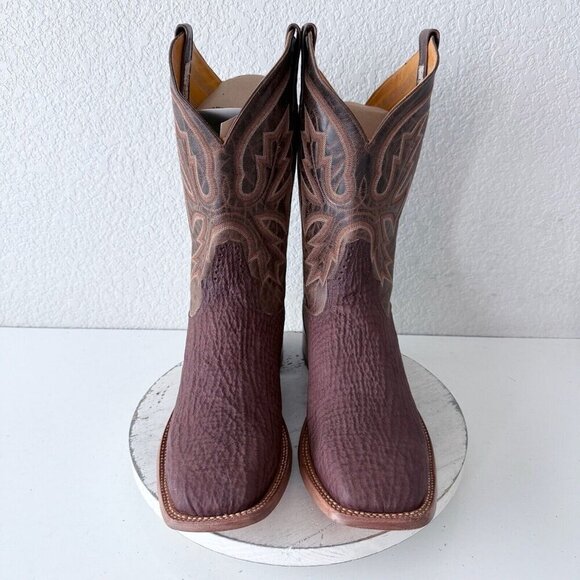 NEW Rod Patrick Mens Cowboy Boots Size 8B Brown Shark Leather Western Square Toe - Picture 3 of 12
